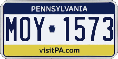 PA license plate MOY1573