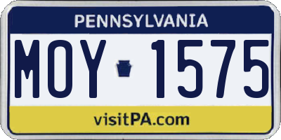 PA license plate MOY1575
