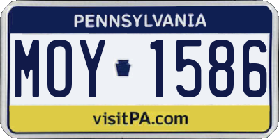 PA license plate MOY1586