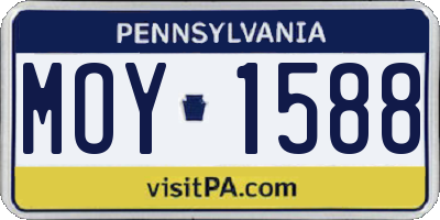 PA license plate MOY1588