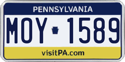 PA license plate MOY1589