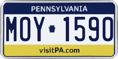 PA license plate MOY1590