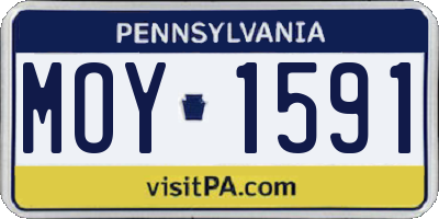 PA license plate MOY1591