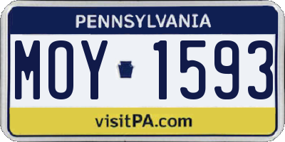PA license plate MOY1593