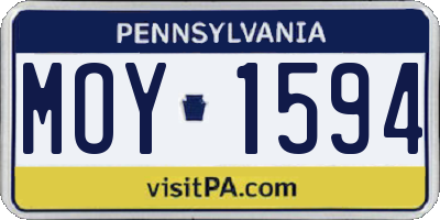 PA license plate MOY1594