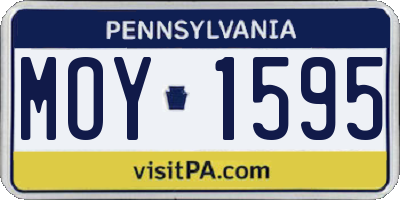 PA license plate MOY1595