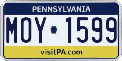 PA license plate MOY1599