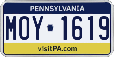 PA license plate MOY1619