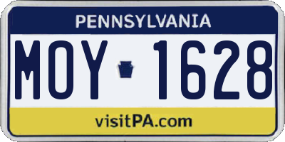 PA license plate MOY1628