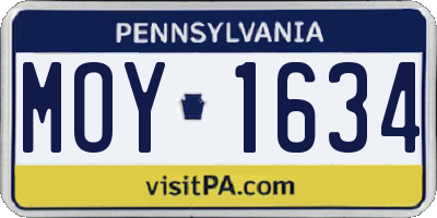 PA license plate MOY1634