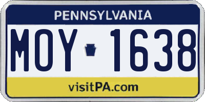 PA license plate MOY1638