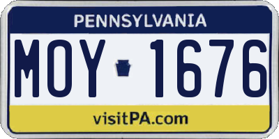 PA license plate MOY1676