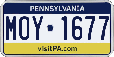PA license plate MOY1677