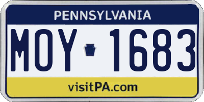 PA license plate MOY1683