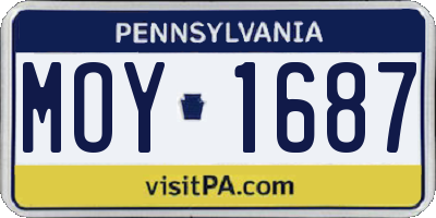 PA license plate MOY1687