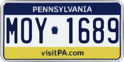 PA license plate MOY1689