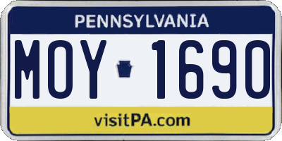 PA license plate MOY1690