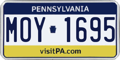 PA license plate MOY1695