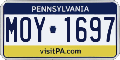 PA license plate MOY1697
