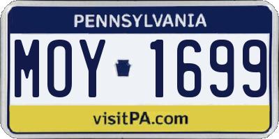 PA license plate MOY1699