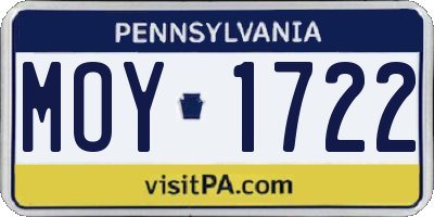 PA license plate MOY1722