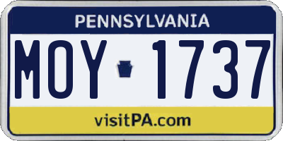 PA license plate MOY1737