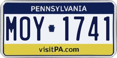 PA license plate MOY1741