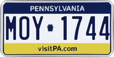 PA license plate MOY1744