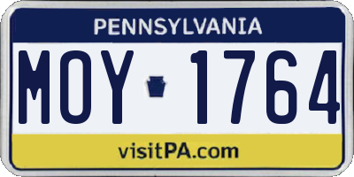 PA license plate MOY1764