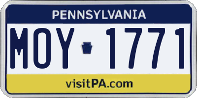 PA license plate MOY1771
