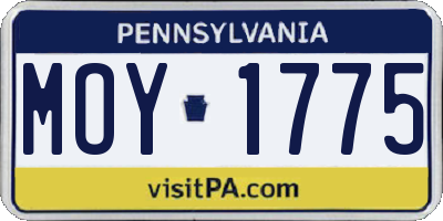 PA license plate MOY1775