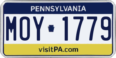 PA license plate MOY1779