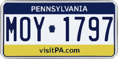 PA license plate MOY1797