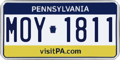 PA license plate MOY1811