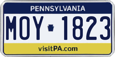 PA license plate MOY1823