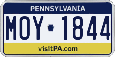 PA license plate MOY1844