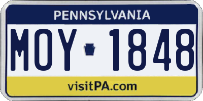 PA license plate MOY1848