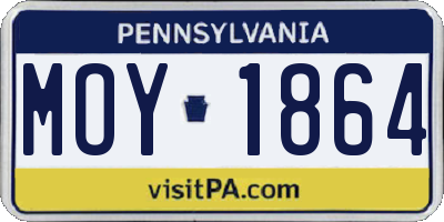 PA license plate MOY1864