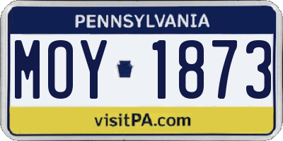PA license plate MOY1873