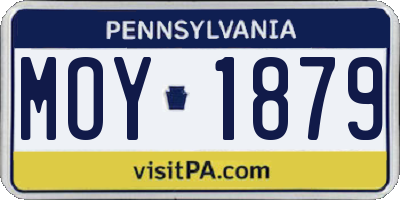 PA license plate MOY1879