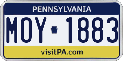 PA license plate MOY1883