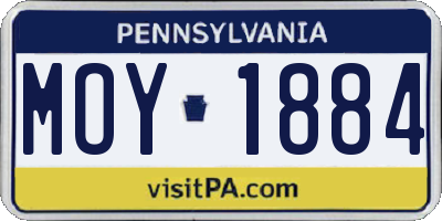 PA license plate MOY1884