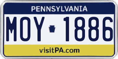 PA license plate MOY1886