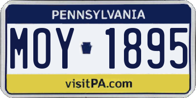 PA license plate MOY1895