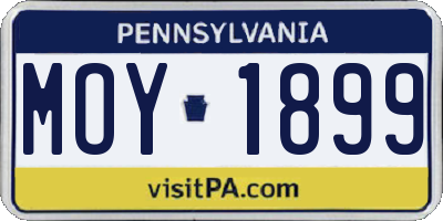 PA license plate MOY1899