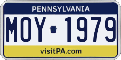 PA license plate MOY1979