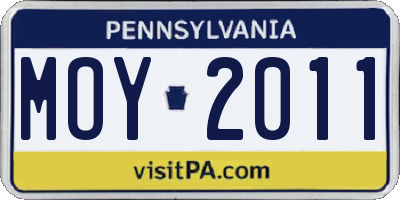 PA license plate MOY2011