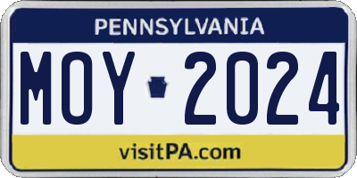 PA license plate MOY2024
