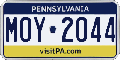 PA license plate MOY2044