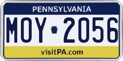 PA license plate MOY2056